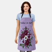 Tablier imprimé intégral Bouquet de Violettes エプロン (着用した状態)