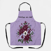 Tablier imprimé intégral Bouquet de Violettes エプロン (正面)