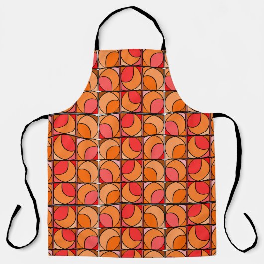 Tablier imprimé seventies orange エプロン (正面)
