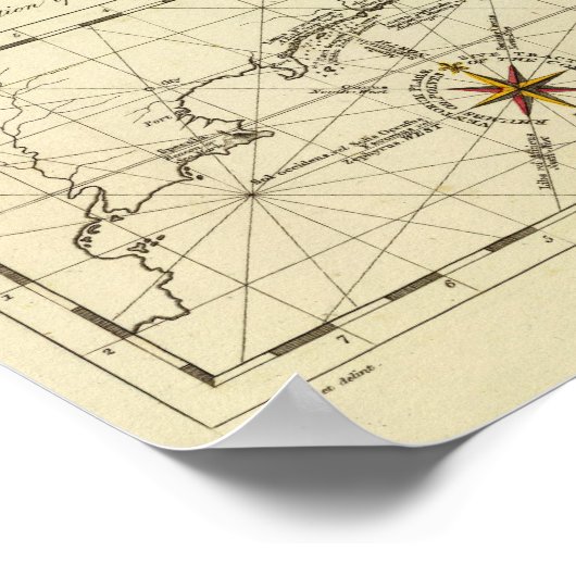 Tabularum geographicarum specimen World Map ポスター (角)