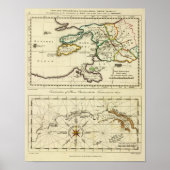 Tabularum geographicarum specimen World Map ポスター (正面)