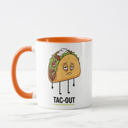 Tac-Out気分 - 笑えるタコスの疲れギャグ マグカップ (左)