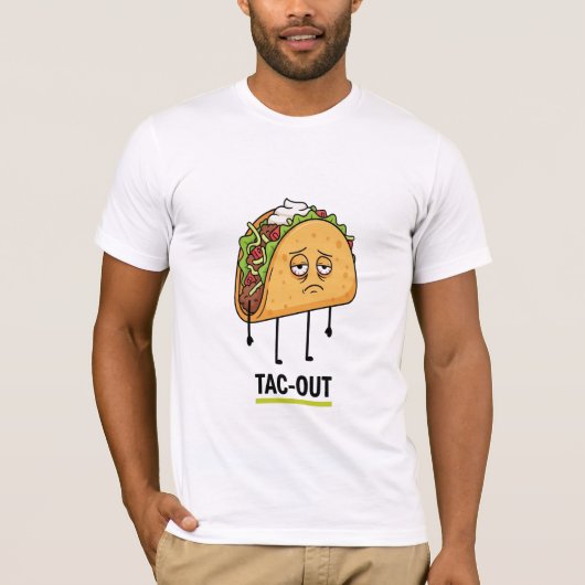 Tac-Out モード - 笑えるタコスの疲れギャグ Tシャツ (正面)