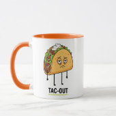 Tac-Out Mood – Funny Exhausted Taco Pun マグカップ (左)