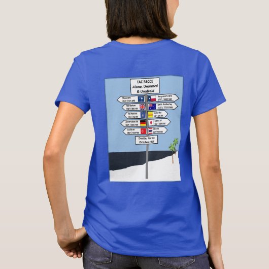 TAC Recceの女性#2 -- 印ポストの背部 Tシャツ (裏面)