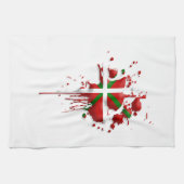 tâche drapeau Basque Euskadi キッチンタオル (横)