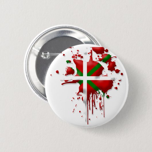 tâche drapeau Basque Euskadi 缶バッジ (正面&裏面)