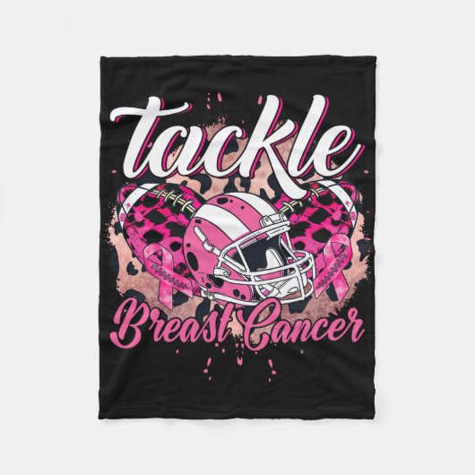 Tackle Breast Cancer Awareness Footll Helmet Pink フリースブランケット (正面)