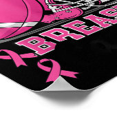Tackle Breast Cancer Awareness Nk Ribbon Football ポスター (角)
