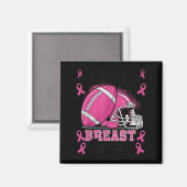 Tackle Breast Cancer Awareness Nk Ribbon Football  マグネット (正面/裏面)