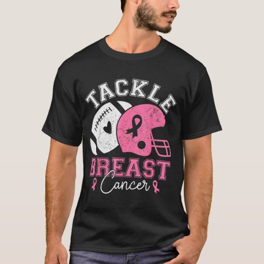 Tackle Breast Cancer Awareness Pink Ribbon America Tシャツ (正面)