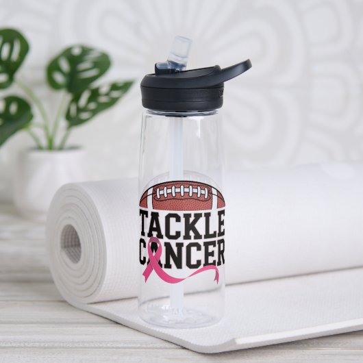 Tackle Cancer Pink Ribbon Design ウォーターボトル (ヨガ (回転後))