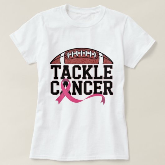 Tackle Cancer Pink Ribbon Design Tシャツ (デザイン正面)