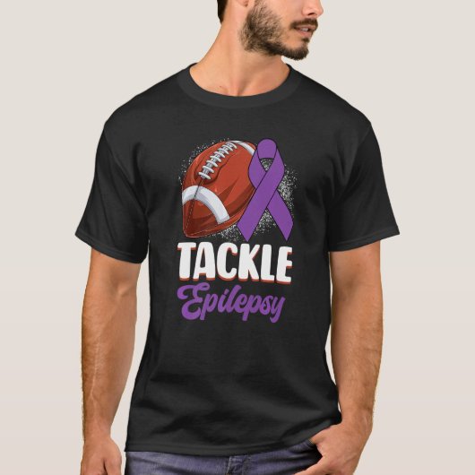 Tackle Epilepsy Awareness Day Warrior Football Pur Tシャツ (正面)