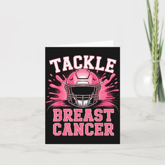 Tackle Football Breast Cancer Awareness Nk Ribbon  カード (正面)