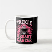 Tackle Football Breast Cancer Awareness Nk Ribbon  コーヒーマグカップ (左)
