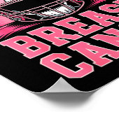 Tackle Football Breast Cancer Awareness Nk Ribbon  ポスター (角)