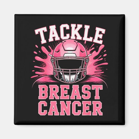 Tackle Football Breast Cancer Awareness Nk Ribbon  マグネット (正面)