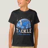 Tackle Footll Diabetes Blue Ribbon Dibetes Awarene Tシャツ (正面)