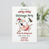 TACKYクリスマスパーティの招待状おもしろいサ飲ータ 招待状 (スタンド正面)