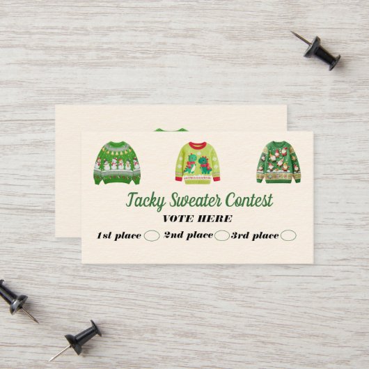 Tacky Sweater Contest Voting Cards コーリングカード (正面/裏面インサイチュ)