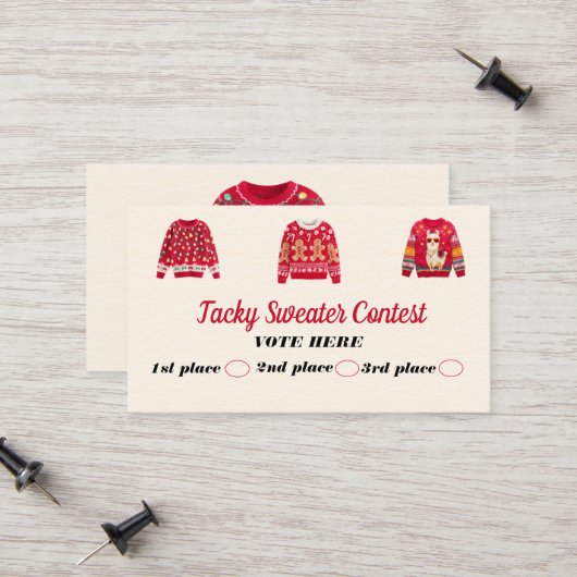 Tacky Sweater Contest Voting Cards コーリングカード (正面/裏面インサイチュ)