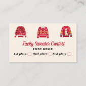 Tacky Sweater Contest Voting Cards コーリングカード (正面)