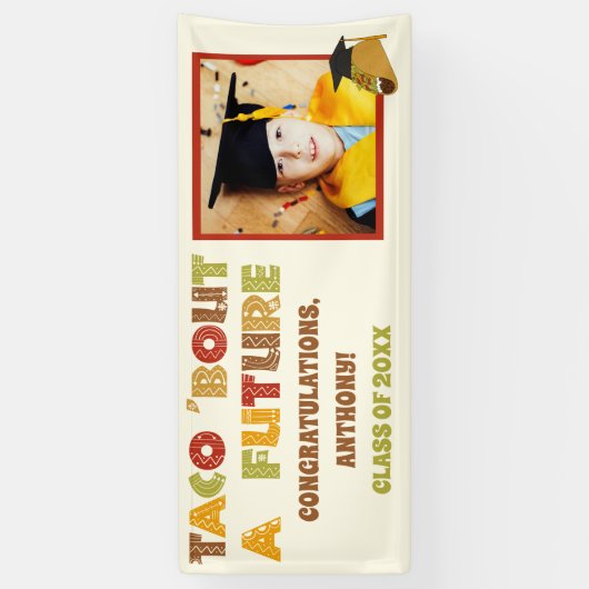 Tacoで未来の写真卒業パーティーへ 横断幕 (縦)