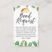 Tacoのベビーの赤ちゃんシャワーブックリクエストの挿入 名刺 (正面)