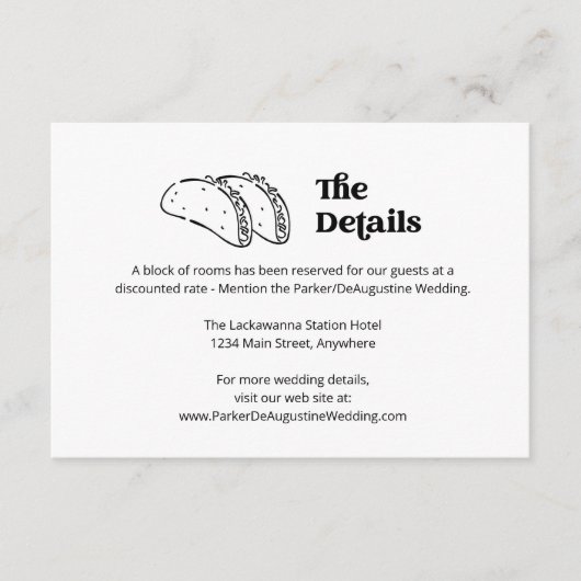 Tacoの情報結婚詳細エンクロージャカード エンクロージャーカード (正面)