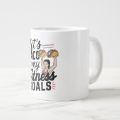 Tacoの私のフィットネスゴールの解決についておもしろい ジャンボコーヒーマグカップ (正面右)