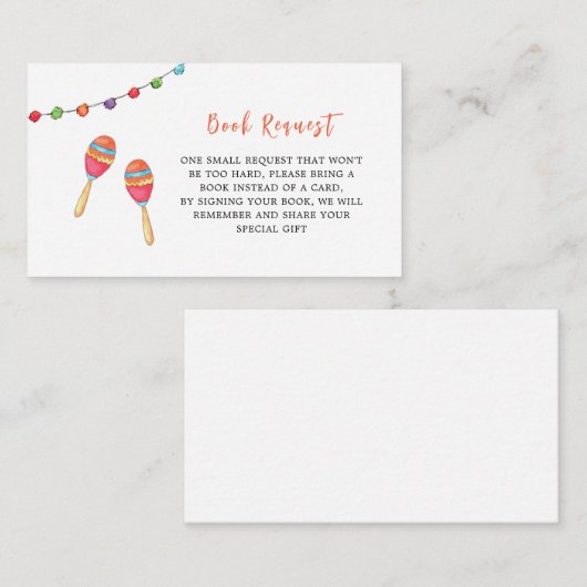 Tacoベビー、ベビーシャワー予約のリクエスト エンクロージャーカード (正面/裏面)