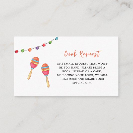 Tacoベビー、ベビーシャワー予約のリクエスト エンクロージャーカード (正面)