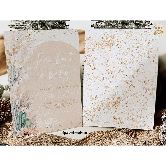 Taco赤ちゃんシャワー招待状Boho gender reveal 招待状