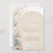 Taco赤ちゃんシャワー招待状Boho gender reveal 招待状 (正面)