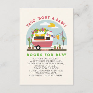Taco About a Baby Girl Baby Shower Book Request エンクロージャーカード
