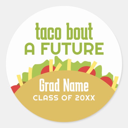 Taco About a Future – 大学院名 ラウンドシール (正面)