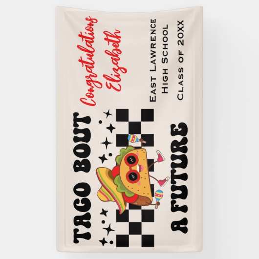 Taco About a future Fiesta卒業 横断幕 (縦)