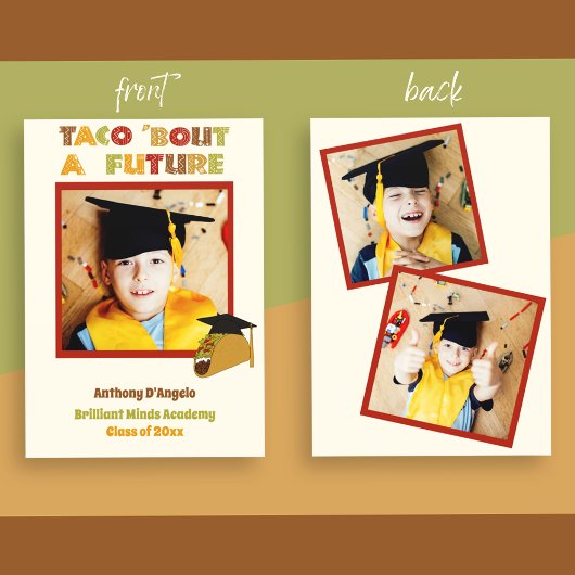 Taco About a future Photo Graduation発表 招待状