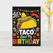Taco about birthday funny cinco de mayo mexican カード (黄色い花)