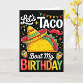 Taco about birthday funny cinco de mayo mexican カード (黄色い花)