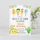 Taco and Ice Cream Birthday Invitation 招待状 (スタンド正面)