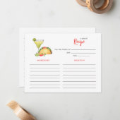 Taco and Tequila Bridal shower Recipe card ノートカード (正面/裏面インサイチュ)