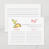 Taco and Tequila Bridal shower Recipe card ノートカード (正面/裏面)