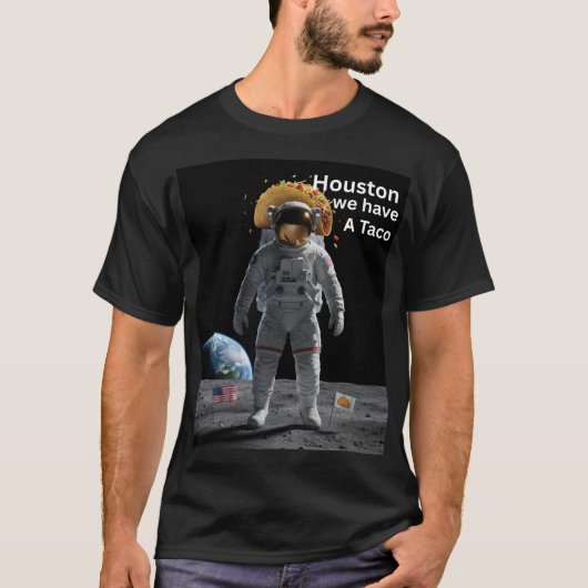 Taco Astronaut in Space Funny T-Shirt Tシャツ (正面)
