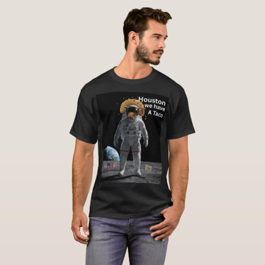 Taco Astronaut in Space Funny T-Shirt Tシャツ (正面フル)