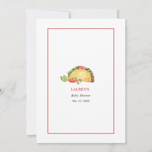 Taco Baby Shower Bingo game 招待状 (裏面)