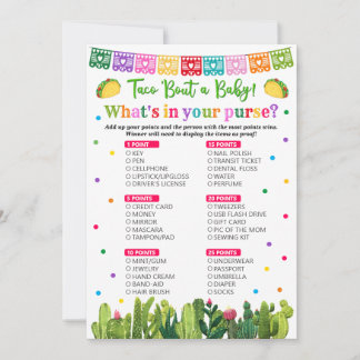 Taco Baby Shower What's in your Whopings Game アドバイスカード