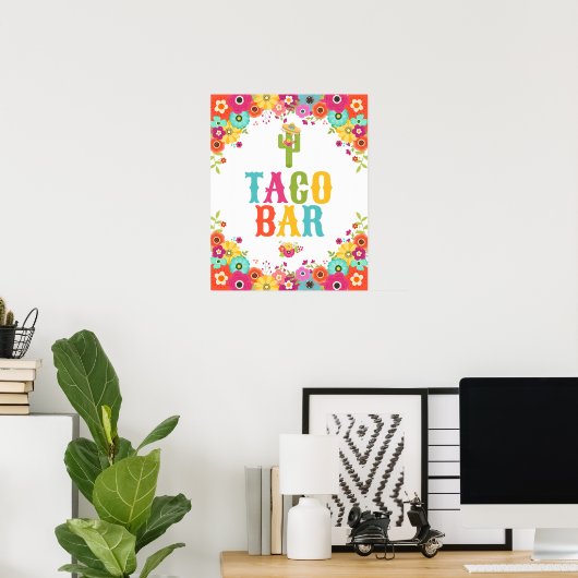 Taco Bar Poster- Fiesta Party Table Sign ポスター (ホームオフィス)