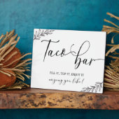 Taco Bar Wedding sign Tabletop Plaque with Easel フォトプラーク (側面)